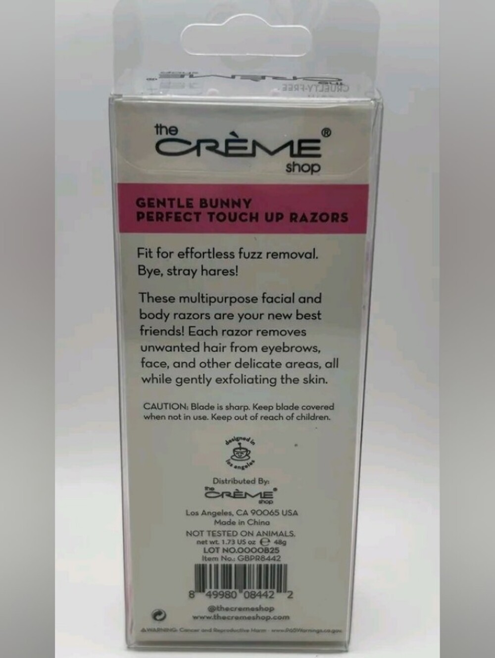 The Crème Shop Pink Gentle Bunny Touch-Up Razors with Safety Holder - Picture 2 of 2